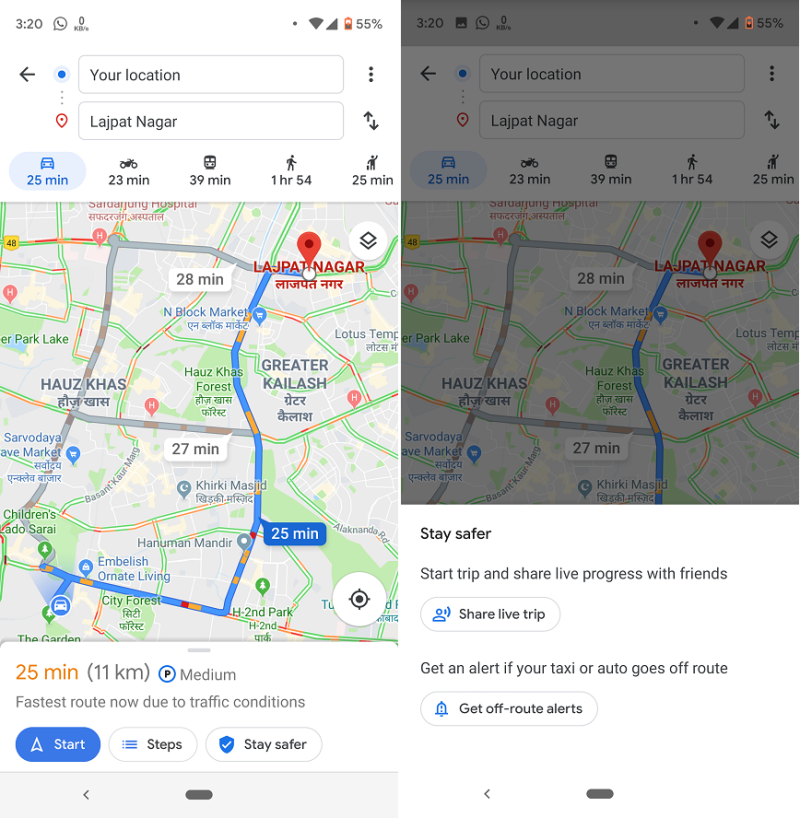 Google Maps即將推出alert taxi offroute新功能。圖：翻攝androidpolice