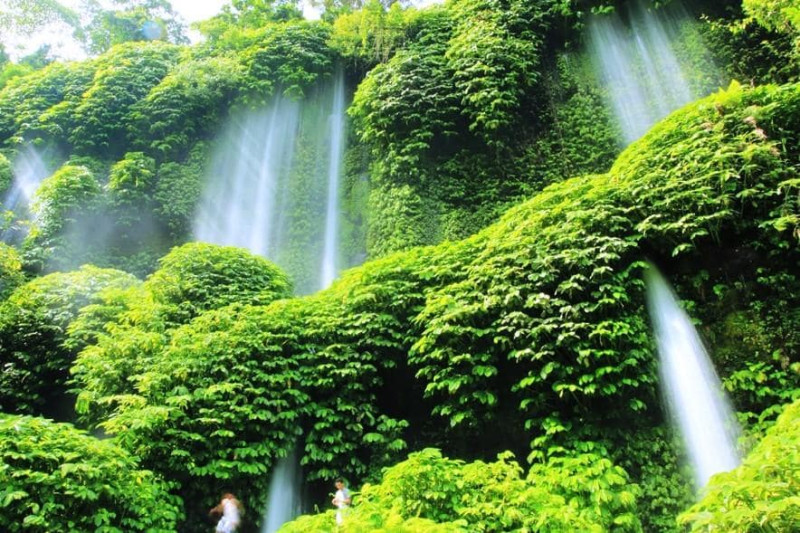 Benang Stokel 與 Benang Kelambu 瀑布是遊訪龍目島必去的兩大瀑布。圖：印尼旅遊局官網／翻攝