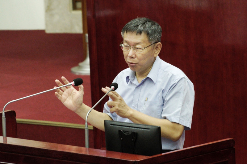 台北市長柯文哲在市議會備詢。   圖：張良一/攝