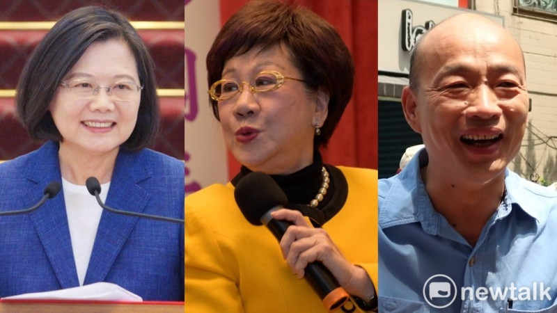 呂秀蓮（中間）登記參選2020總統大選。   圖 : 新頭殼合成圖片