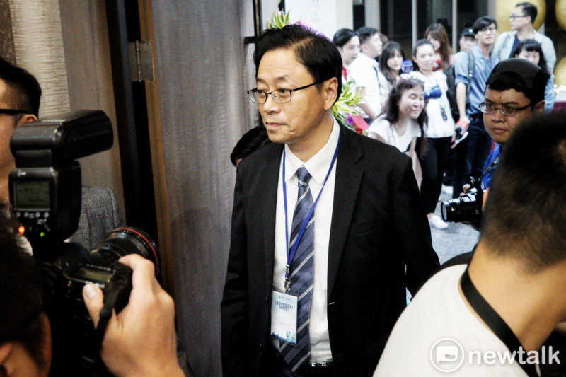韓國瑜國政顧問團總召集人張善政，出席台灣玉山科技協會會員大會。   圖：張良一/攝