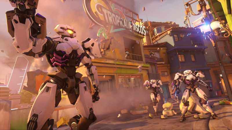 由四位玩家組成的小組會扮演不同類型的英雄組成隊伍，前往世界各地防守遭到機器人侵略的城市。