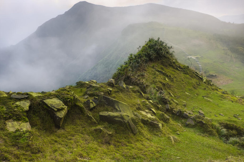 途中霧氣漸起，慢過山頂造就神秘的桃源谷印象。圖：謝佳真／攝