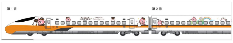 彩繪列車的設計圖案。   圖：翻攝自台灣高鐵網站