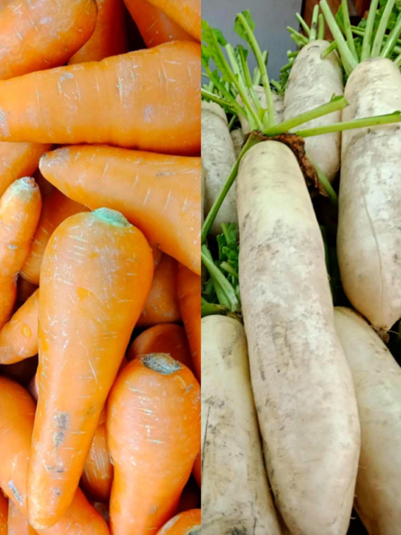雖然胡蘿蔔和白蘿蔔一樣都叫「蘿蔔」，且乍看之下亦有幾分相似，但其實這兩者一點血緣關係也沒有   圖：閻芝霖/攝