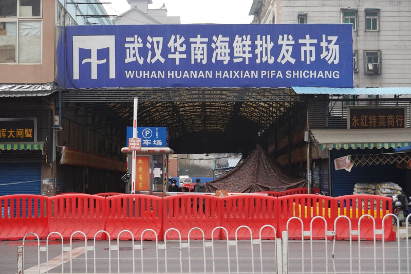 武漢華南海鮮市場。　　　　　　　　　　　