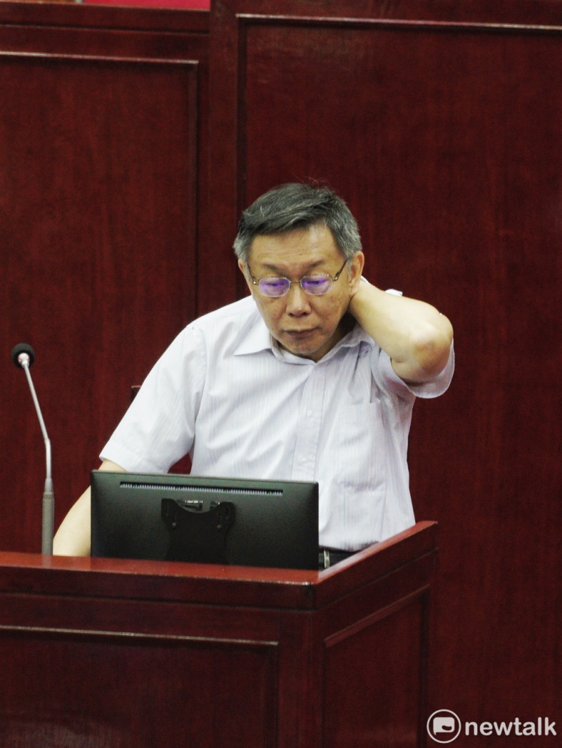 台北市長柯文哲在台北市議會備詢。   圖：張良一 / 攝