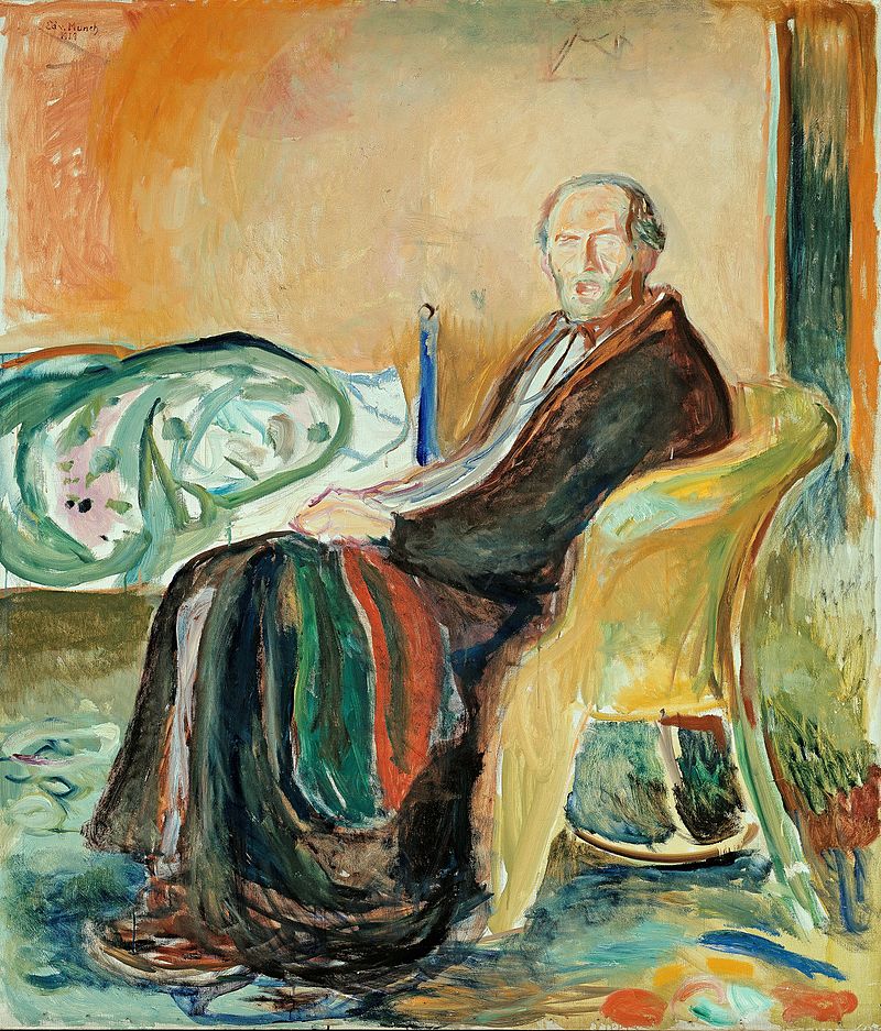 Edvard Munch《Self-Portrait with the Spanish Flu 1919》 圖:擷取自WIKI