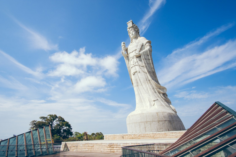 媽祖巨神像本體高度為28.8公尺，原與馬祖四鄉五島總面積28.8平方公里相符。 圖：謝佳真／攝