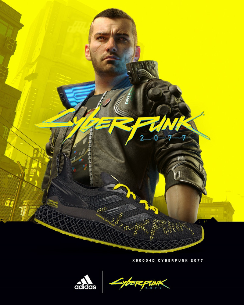 風格大膽的adidas X9000 4D x Cyberpunk 2077科技跑鞋將《Cyberpunk 2077》世界觀的鮮豔色彩融入鞋款設計中，充滿衝突美學風格。 圖：品牌提供