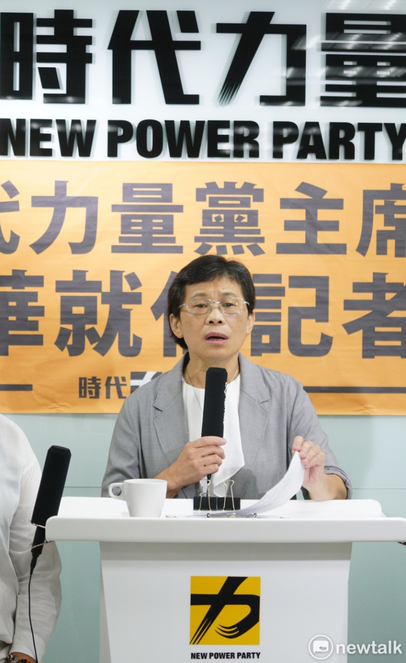 時代力量新任黨主席陳椒華舉行就任記者會。   圖：張良一/攝