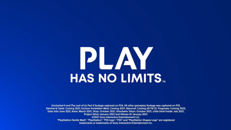 SONY在參展影片中除了宣傳自家產品外，更有一幕圖片列出將於PS5平台上架的數項遊戲預計發布時程。 圖：翻攝自CNET Highlight
