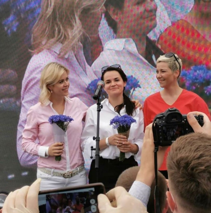 圖一:白羅斯反威權示威運動知名度最高的三名女性領袖(塞普卡洛、季哈諾夫斯卡亞、柯列斯尼科娃) 圖:Veronica.tsepkalo IG