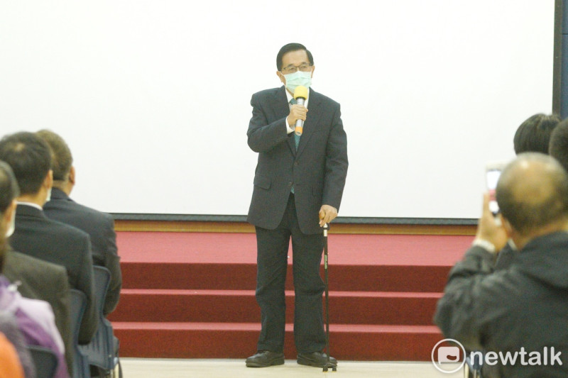 前總統陳水扁出席邱垂亮教授追思紀念會。   圖：張良一/攝