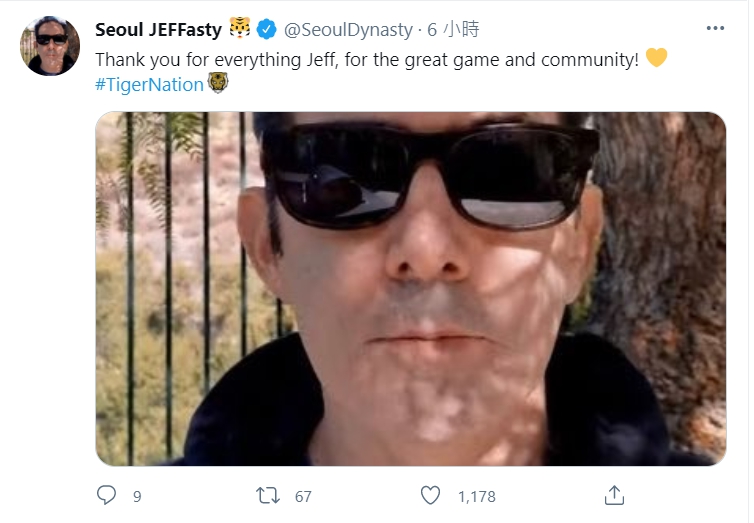 OWL隊伍首爾王朝為紀念Jeff Kaplan的貢獻，將推特帳號改名為「Seoul JEFFasty」。 圖：翻攝自首爾王朝推特