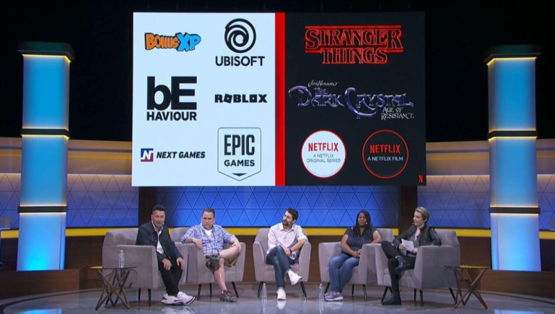 2019年E3展上，Netflix宣布將與知名遊戲大廠合作。 圖：翻攝自Netflix Geeked