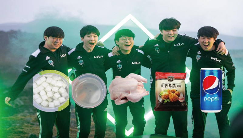 韓國網友以炸雞比喻DK選手們。 圖：翻攝自韓國論壇디시인사이드
