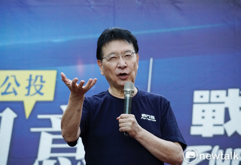 中廣董事長趙少康出席戰鬥藍公投說明會。   圖：張良一/攝
