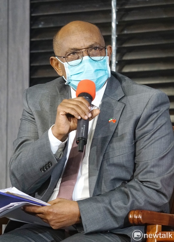 索馬利蘭外交暨國際合作部部長瑞格薩今（11）日舉行訪台記者會。   圖：張良一/攝