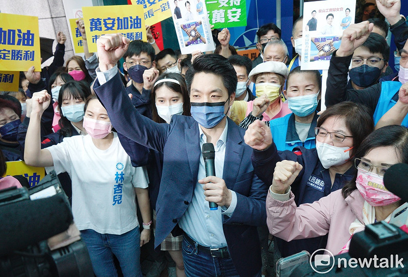 國民黨立委蔣萬安獲國民黨中常會提名通過，代表國民黨參選台北市長。   圖：張良一/攝