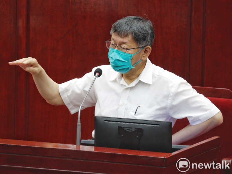 台北市長柯文哲在台北市議會備詢。   圖：張良一/攝
