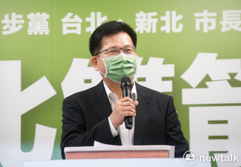 民進黨主席蔡英文今召開「雙北雙箭頭 攜手向前走」台北、新北市長提名記者會。圖為新北市長提名人林佳龍。   圖：張良一/攝