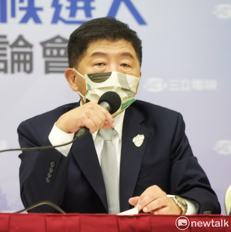 民進黨台北市長候選人陳時中出席台北市長候選人電視辯論會後舉行記者會。   圖：張良一/攝
