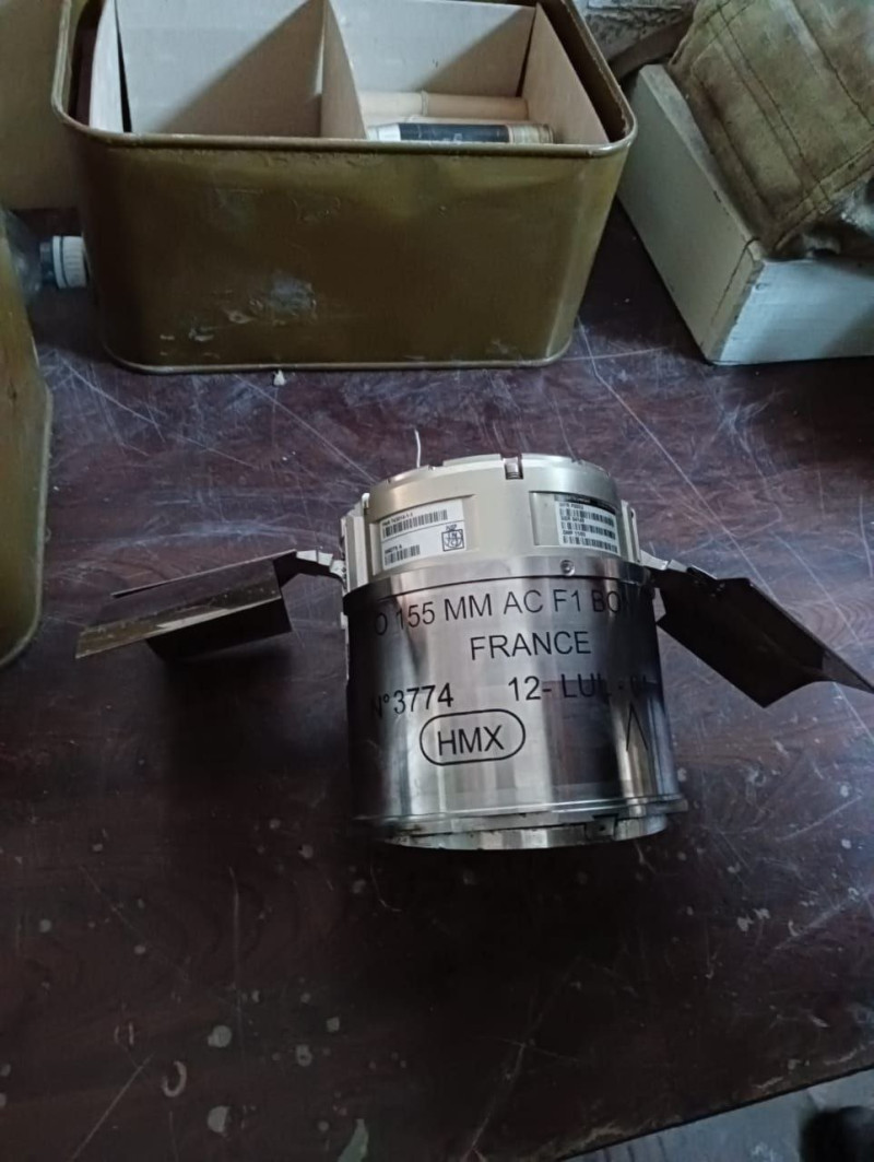 網路照片指出，來自法國的155 BONUS反坦克導彈已在俄烏戰爭前線使用。   圖：翻攝自推特