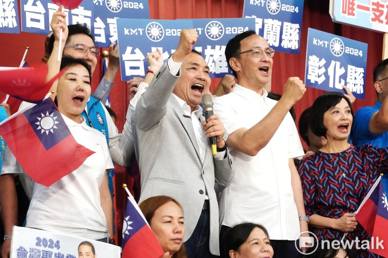國民黨總統參選人侯友宜出席「全國婦女、新住民團體領袖挺侯後援會成立大會」。   圖：張良一/攝