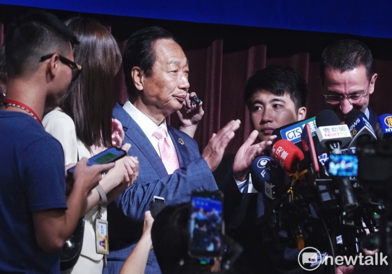鴻海創辦人郭台銘出席歐洲商會菁英午餐會系列活動。 圖:張良一/攝