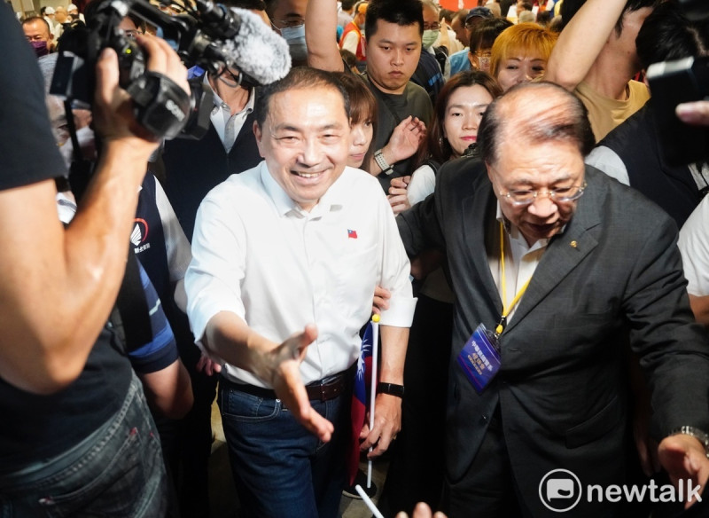 國民黨總統參選人侯友宜出席中華民國警系挺侯後援總會成立大會。   圖：張良一/攝
