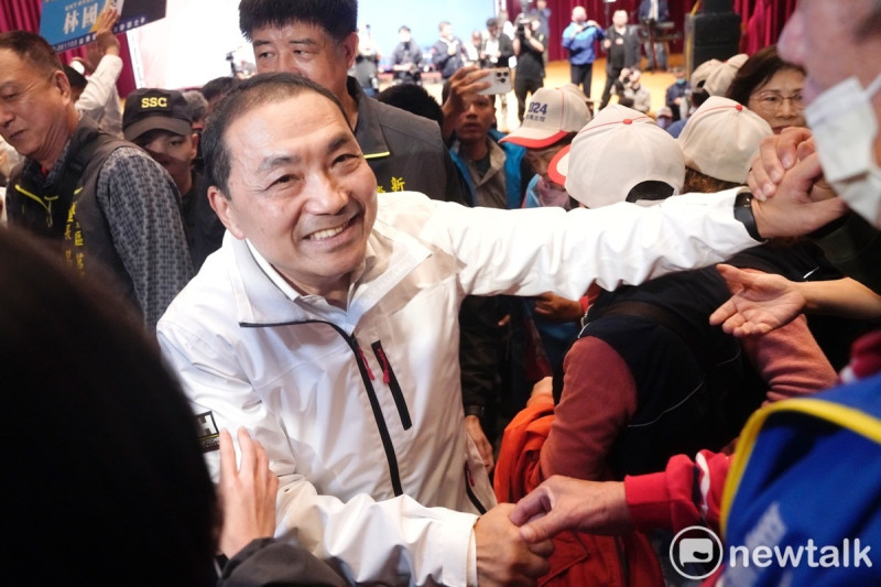 國民黨總統候選人侯友宜出席全國里長侯援會造勢大會。   圖：張良一/攝