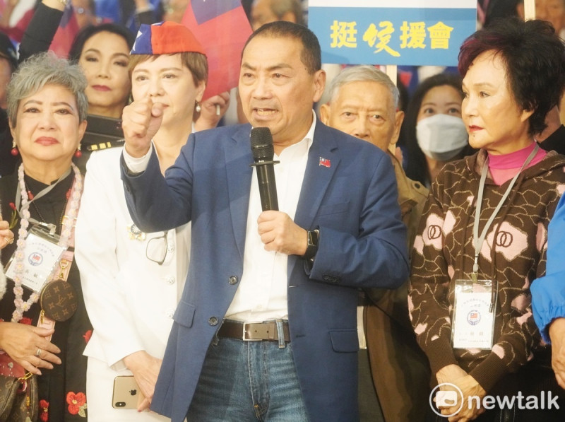 國民黨總統參選人侯友宜出席中華民國團結自強協會挺侯大會。   圖：張良一/攝