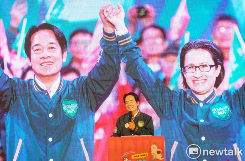 民進黨總統候選人賴清德晚間出席「人蔘好彩投-挺台灣應援之夜」。   圖：張良一/攝