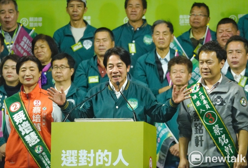 民進黨總統候選人賴清德出席南投造勢晚會。   圖：張良一/攝