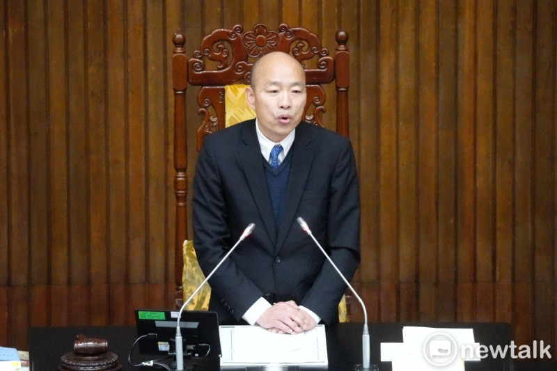 立法院長韓國瑜下午2點38分，就宣布今天下午的立法院會備詢結束。   圖：張良一 / 攝（資料照）