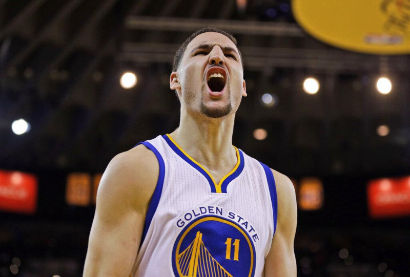 勇士「四冠王朝」的元老「K湯」Klay Thompson 離開金洲，轉戰達拉斯。   圖：美聯社