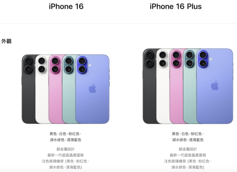 蘋果推出新一代iPhone 16新機   圖：截自蘋果官網