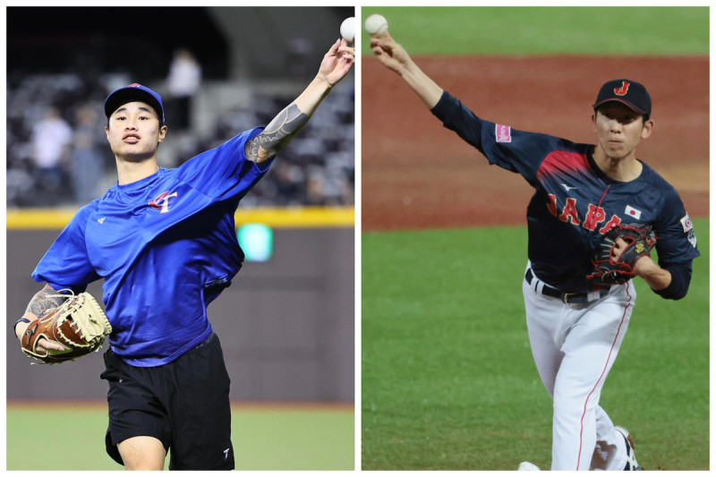 台灣王牌林昱珉與日本王牌戶鄉翔征   圖：CPBL／達志影像／美聯社