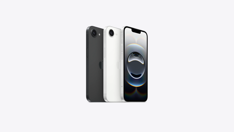 iPhone 16e 沒有Lightning埠與Home鍵，而是使用 Apple 的 FaceID 掃描器和現代設計；且電池續航力超過iPhone 16。   圖：截自蘋果官網