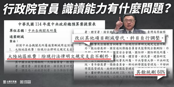  立法院從委員會刪減、院會決議事項以及通刪金額等，皆以白紙黑字清楚記載，例如：「大陸地區旅費，哪些部會統刪 30%，哪些統刪 80% 」、「媒體政策及業務宣導費，除了另有預算案決議外，統刪 60%」。 圖:擷自麥玉珍臉書 