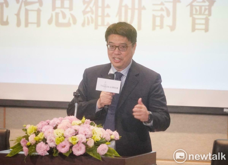 陸委會主委邱垂正出席「習近平極權主義模式與統治思維研討會」並應邀致詞。   圖：張良一／攝