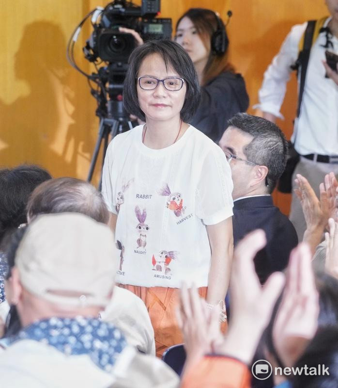 北一女中教授區桂芝出席黨外在野大聯盟成立大會。 圖:張良一/攝
