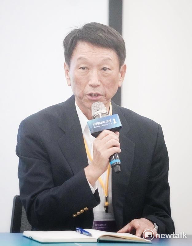 前參謀總長李喜明出席台海防衛兵推會後記者會。   圖：張良一/攝