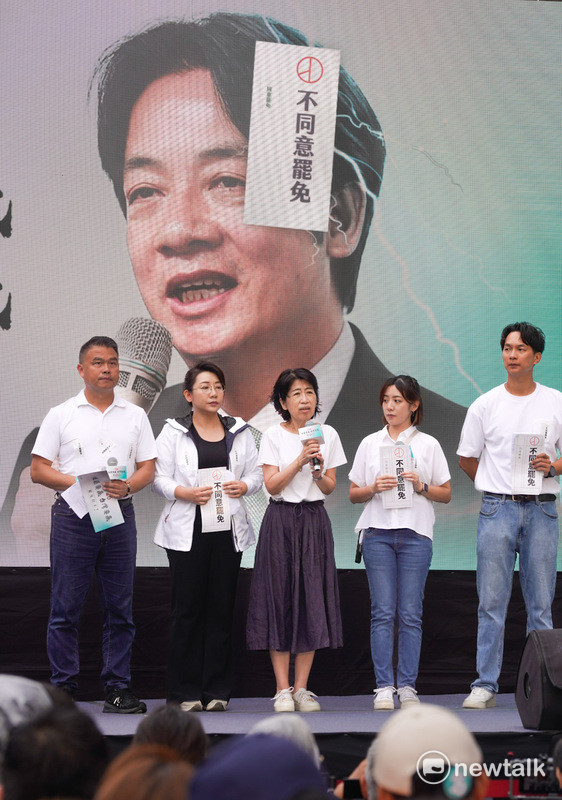 民眾黨20日舉辦反罷活動。民眾黨立委林國成談及柯文哲時，竟爆粗口辱罵總統賴清德；柯文哲妻陳佩琪先前稱，大罷免若成功「柯文哲會被關到死」。   圖：張良一/攝