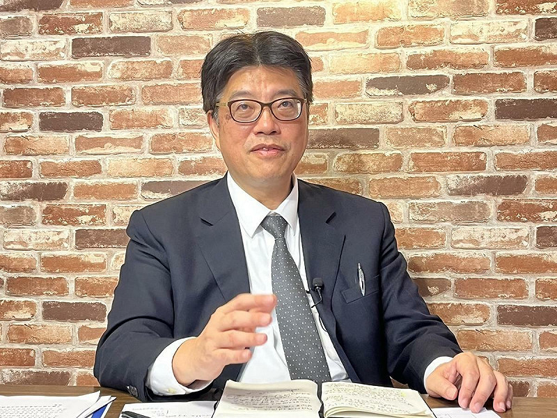  陸委會主委邱垂正接受《Newtalk新頭殼》專訪。 圖：金大鈞/攝 