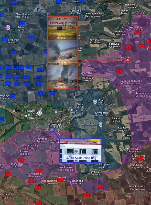根據每日戰況線報,戰鬥仍在波克羅夫斯克市內持續。 圖:翻攝自 X 帳號 @Ukraine Control Map 根據每日戰況線報,戰鬥仍在波克羅夫斯克市內持續。 圖:翻攝自 X 帳號 @Ukraine Control Map