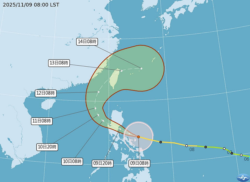  颱風鳳凰風速高達每小時 185 公里，將直擊菲律賓呂宋島。 圖：翻攝自氣象屬 
