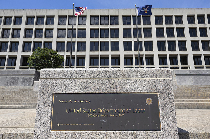 美國勞工部位於華盛頓特區的總部。   圖：達志影像／美聯社