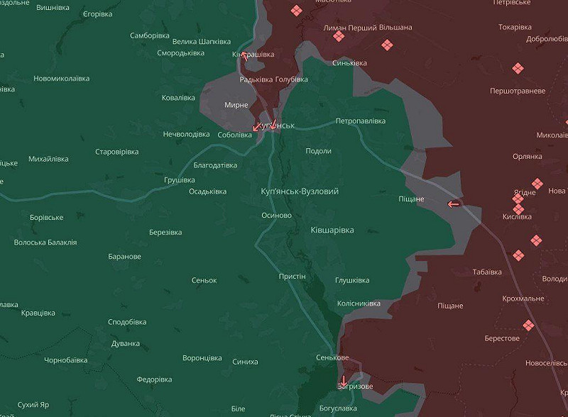  地圖所顯示的實際戰場態勢與俄羅斯官方宣傳的描述截然不同。 圖：翻攝自 X 帳號 @NSTRIKE 